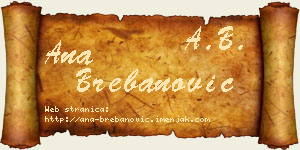 Ana Brebanović vizit kartica